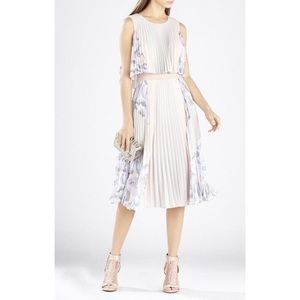Bcbg Max Azria Jaelyn Print Blocked Pleated Dress
